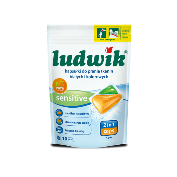 Ludwik kapsułki do prania tkanin białych i kolorowych Sensitive 2 in 1 caps 10szt